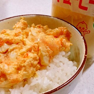 茹で卵と明太子マヨサラダ丼